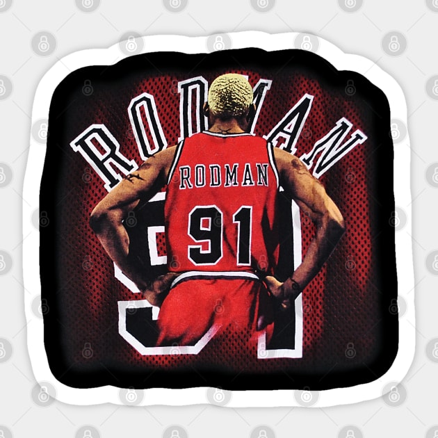 Dennis Rodman 91 - Rodzilla - Chicago Bulls Sticker by nicklower